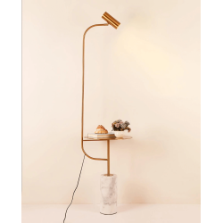 ADANI MOZAMBIK lampa podłogowa złota, marmurowa podstawa