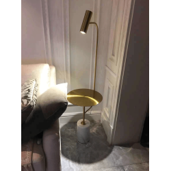 ADANI MOZAMBIK lampa podłogowa złota, marmurowa podstawa