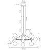 ADANI ASTRIFERO AD190 gold pendant lamp 10xG9 bulbs