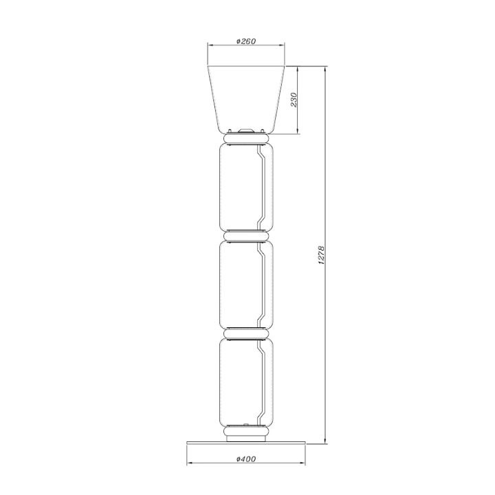 ADANI FLOSSY lampa szklana stojąca LED 128cm