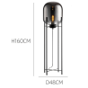 ADANI AD152 floor lamp 160cm mirror shade, E27