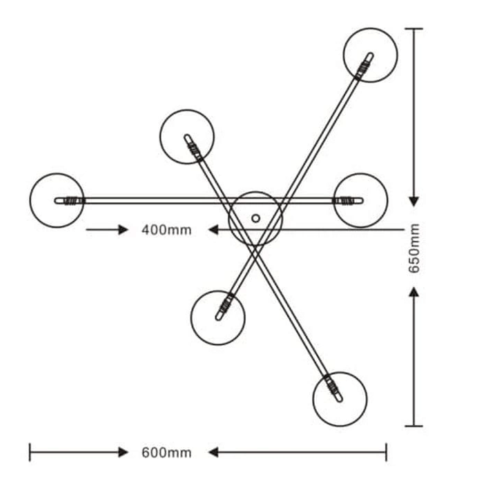 ADANI Dorado 6 AD188 lampa sufitowa złoto, szkło, 6x G9