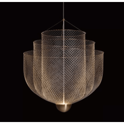ADANI ILLUSION AD131 złota lampa wisząca LED 3000K z siatką