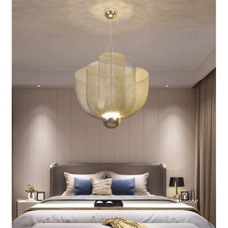 ADANI ILLUSION AD131 złota lampa wisząca LED 3000K z siatką