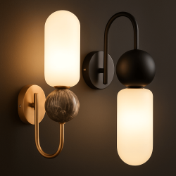 Maxlight Roma W0380/1 kinkiet złoty i czarny żarówka G9 12W
