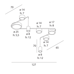 MAXLIGHT Zumaia I C0249 lampa LED 3000K z 7 źródłami światła