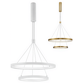 LUCES IRUN LE41408 podw&oacute;jna lampa wisząca LED 60W biała, złota