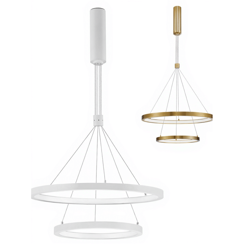 LUCES IRUN LE41408 podwójna lampa wisząca LED 60W biała, złota