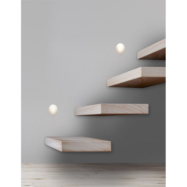 LUCES CIROCCO gipsowa oprawa ścienna LED 1W 3000K biała IP20