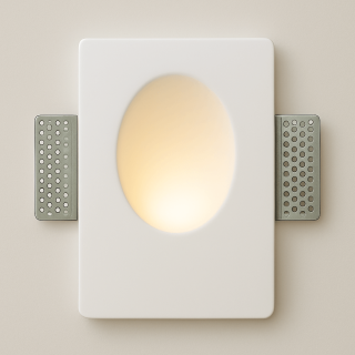 LUCES CIROCCO gipsowa oprawa ścienna LED 1W 3000K biała IP20