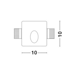 LUCES CIROCCO square plaster wall luminaire LED 1W IP20