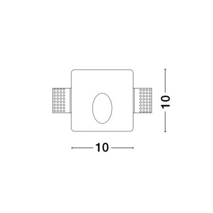 LUCES CIROCCO kwadratowa oprawa ścienna z gipsu LED 1W IP20