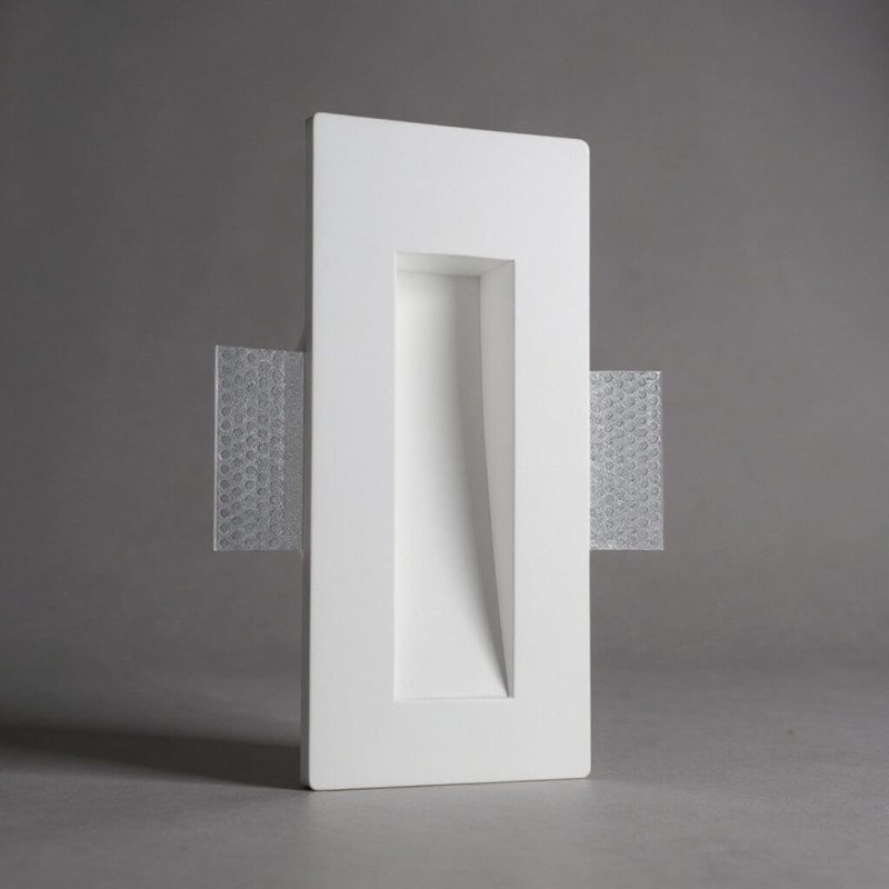 LUCES CIROCCO rectangular plaster wall lamp, white