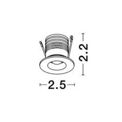LUCES TINY oczko LED 1W 3000K CRI90 IP44 energooszczędne