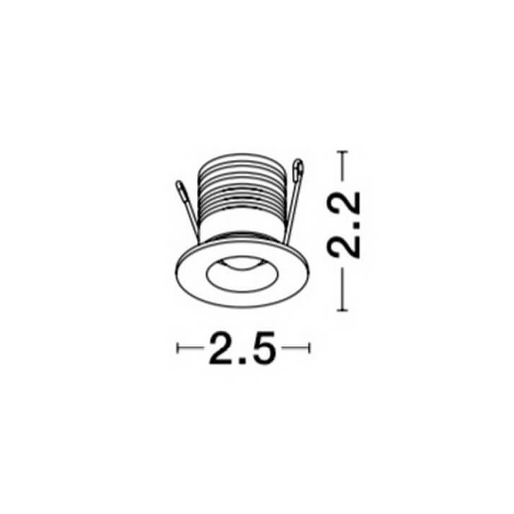 LUCES TINY oczko LED 1W 3000K CRI90 IP44 energooszczędne