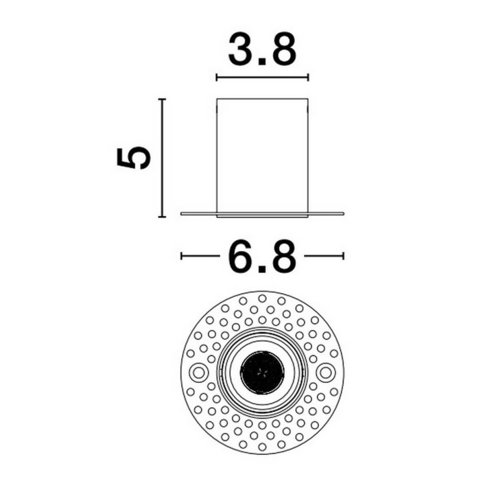 LUCES UHO oczko podtynkowe LED 3W 3000K IP20 nowoczesne