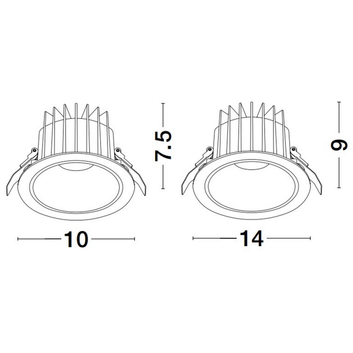 TORVIAN LE65115/6 LED recessed luminaire 10W/20W 3000K IP67