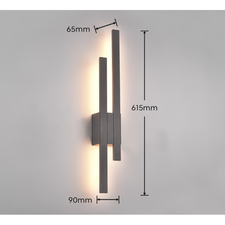 TRIO TAWA LED outdoor wall lamp 2x9W 3000 anthracite IP54
