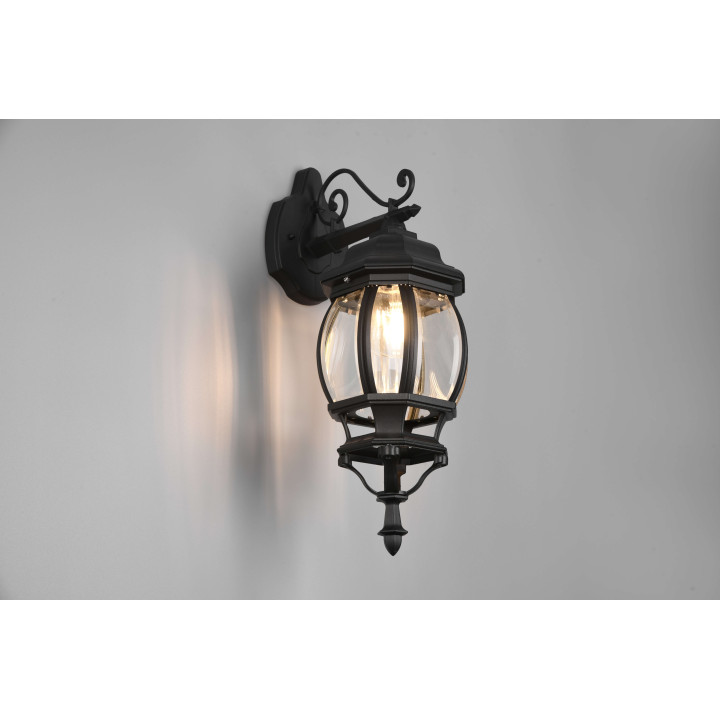TRIO ELVO outdoor wall lamp E27 black aluminum stylish