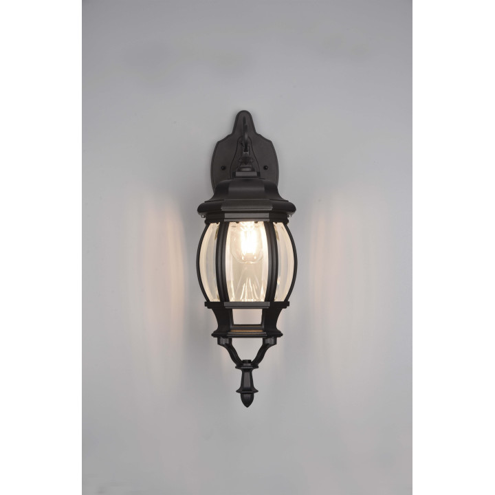 TRIO ELVO outdoor wall lamp E27 black aluminum stylish