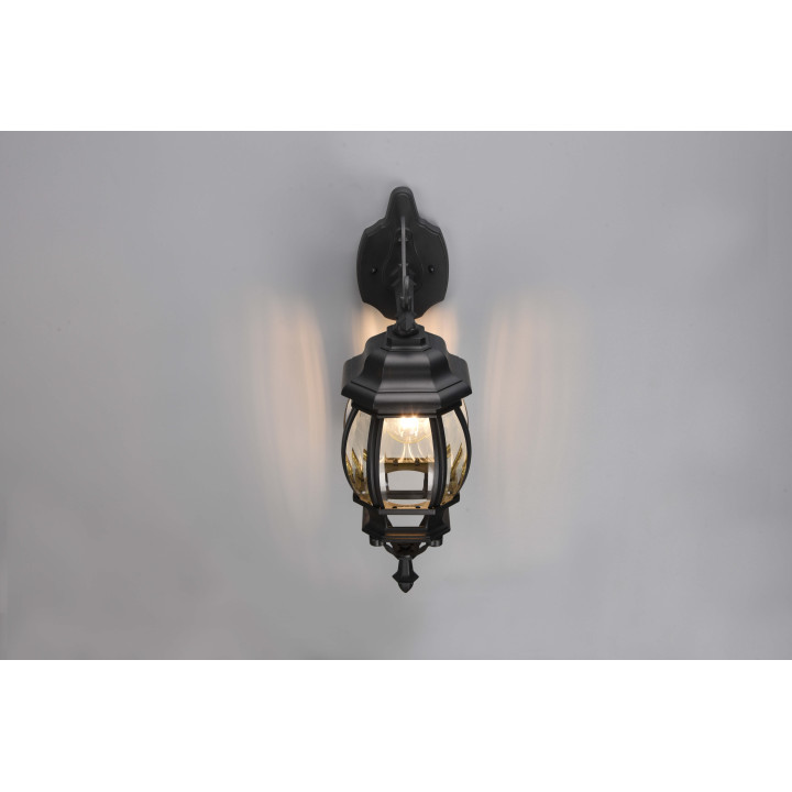 TRIO ELVO outdoor wall lamp E27 black aluminum stylish