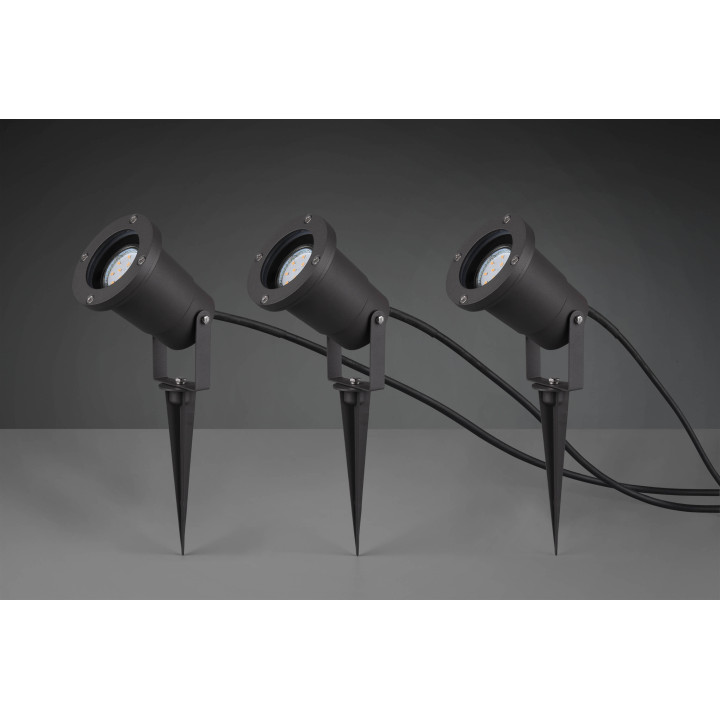 TRIO UBANGI outdoor lamps set of 3 GU10 IP65 spotlights