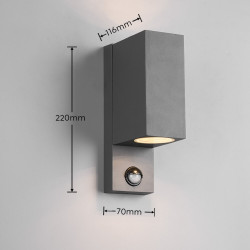TRIO ROYA outdoor wall lamp with up/down motion sensor