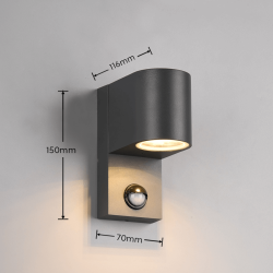 TRIO ROYA outdoor wall lamp with motion sensor GU10 IP44