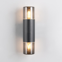 TRIO HOOSIC outdoor wall lamp IP44 black, up/down lighting