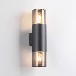 TRIO HOOSIC outdoor wall lamp IP44 black, up/down lighting
