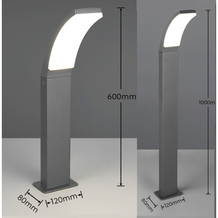 TRIO BEJA LED garden standing lamp IP44 anthracite 60/100cm