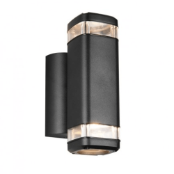 TRIO BARCELOS outdoor wall lamp black 2xGU10 IP44 up/down