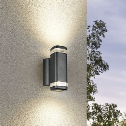 TRIO BARCELOS outdoor wall lamp black 2xGU10 IP44 up/down