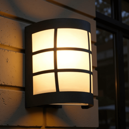 TRIO SINTRA black outdoor wall lamp E27 IP44 steel and glass TRIO SINTRA black outdoor wall lamp E27 IP44 steel and glass