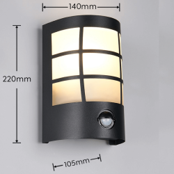 TRIO SINTRA outdoor wall lamp with motion sensor, black