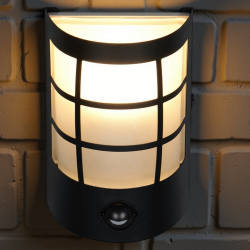 TRIO SINTRA outdoor wall lamp with motion sensor, black