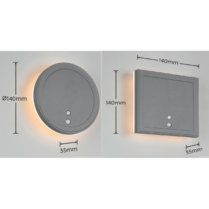 TRIO FORTALEZA outdoor wall lamp with motion and twilight sensor