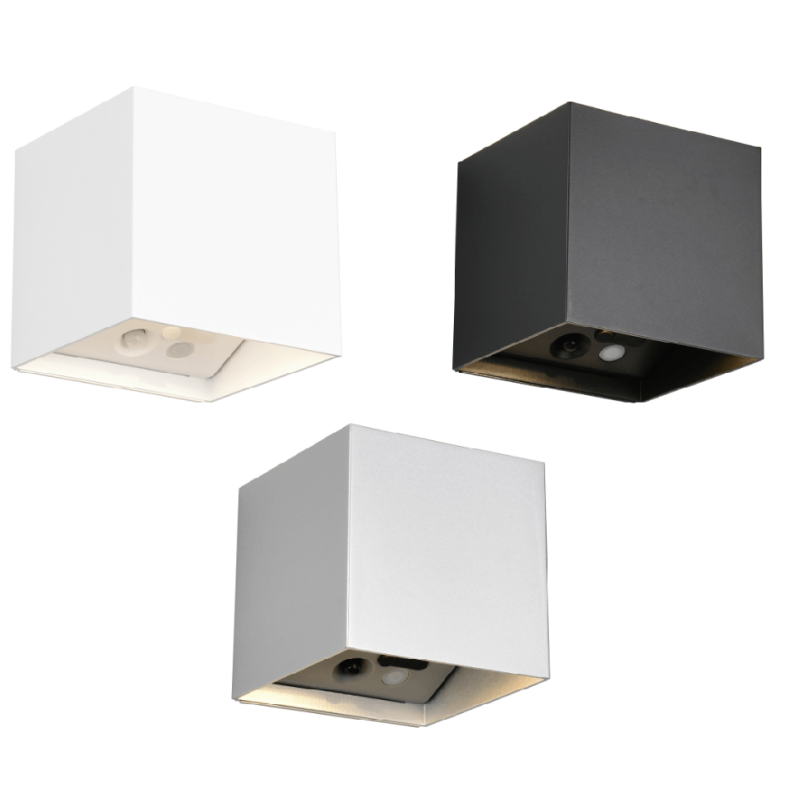 TRIO GENIE square LED outdoor wall lamp, motion sensor