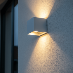 TRIO GENIE square LED outdoor wall lamp, motion sensor