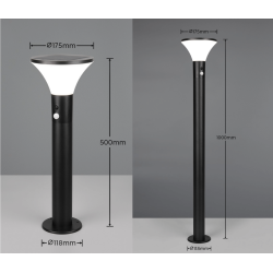 TRIO GORDA floor lamp for gardens with motion and twilight sensor