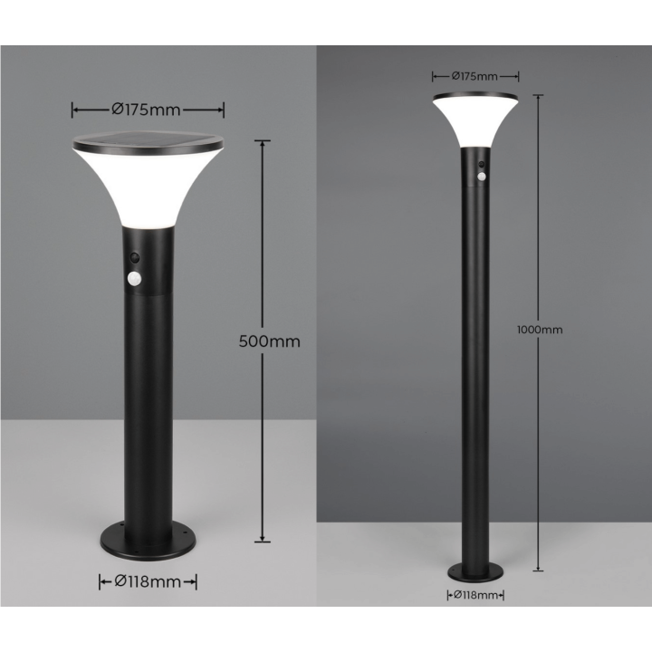 TRIO GORDA lampa stojąca ogrodowa czujnik ruchu i zmierzchu