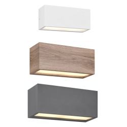 TRIO MAYENNE outdoor wall lamp IP44 white/anthracite/wood