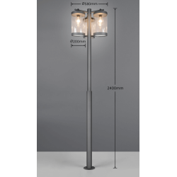TRIO SAMBESI lampa ogrodowa stojąca 240cm czujnik zmierzchu