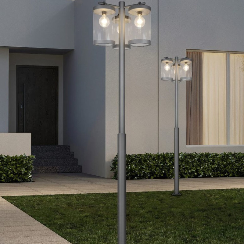 TRIO SAMBESI lampa ogrodowa stojąca 240cm czujnik zmierzchu
