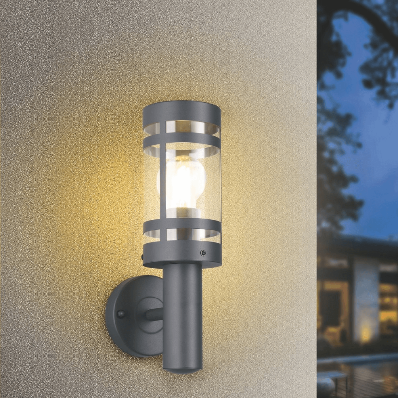 TRIO PALOMA outdoor wall lamp IP44 E27 bulb anthracite