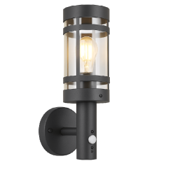TRIO PALOMA outdoor wall lamp with E27 motion sensor