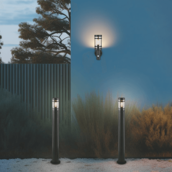 TRIO PALOMA outdoor wall lamp with E27 motion sensor