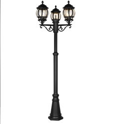 TRIO ELVO black garden standing lamp 240cm 3xE27