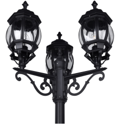 TRIO ELVO black garden standing lamp 240cm 3xE27
