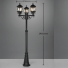 TRIO ELVO black garden standing lamp 240cm 3xE27